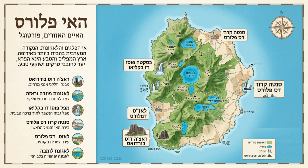 מפה מאויירת של פלורס