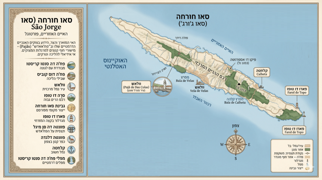 מפה מאויירת של סאו ג'ורג'